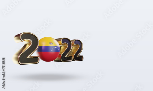 3d text 2022 Venezuela flag rendering left view