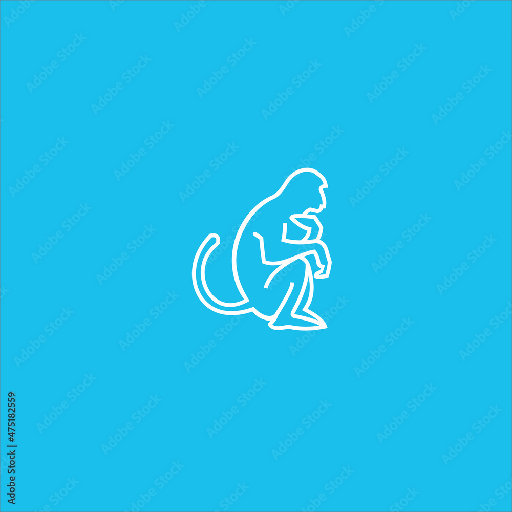 monkey logo vector template line art monkey logo vector template line art