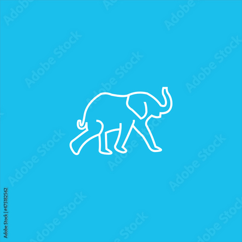 elephant calf logo vector template line art