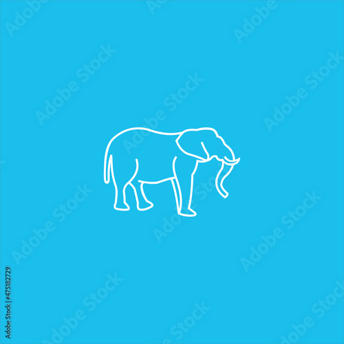 elephant logo vector template line art