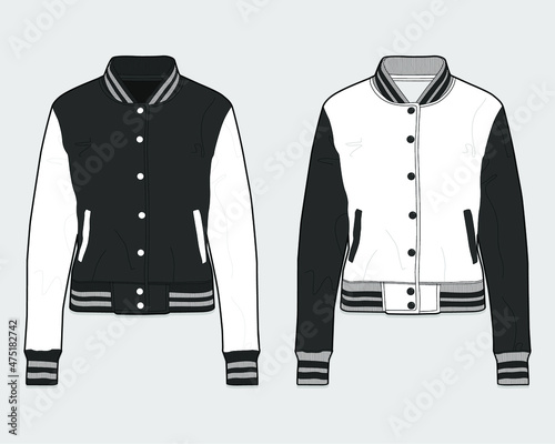 Varsity jacket college vector template