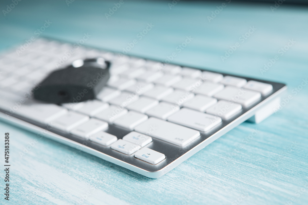 lock on the keyboard. cyber security concept lock on the keyboard. cyber security concept