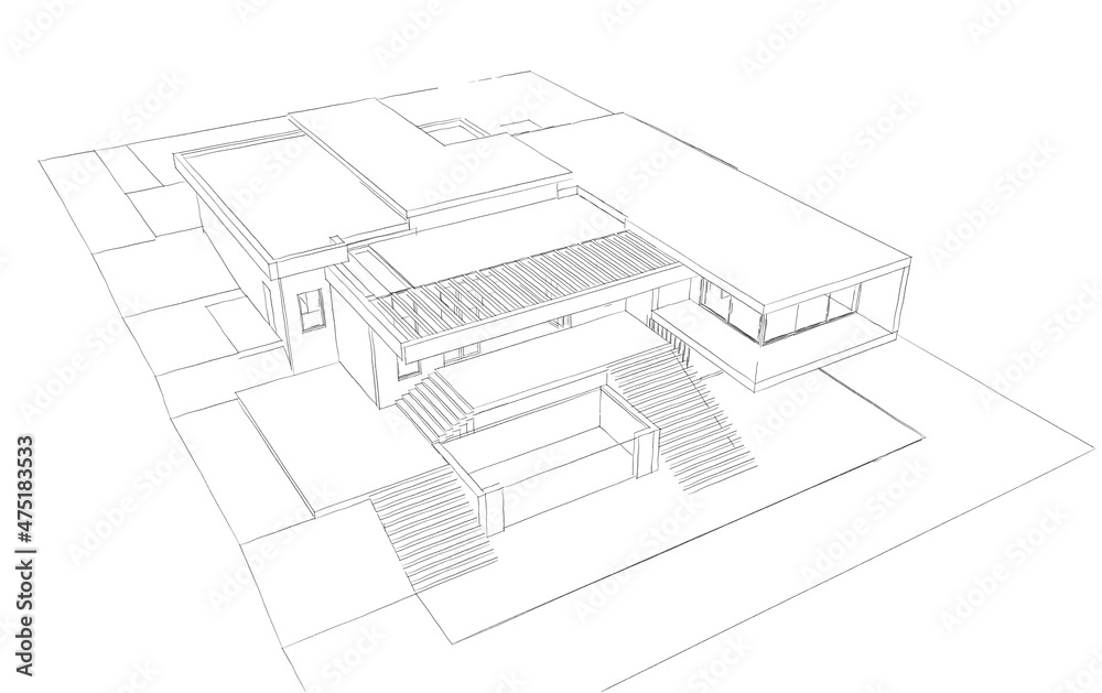 Fototapeta premium 3d model of a house