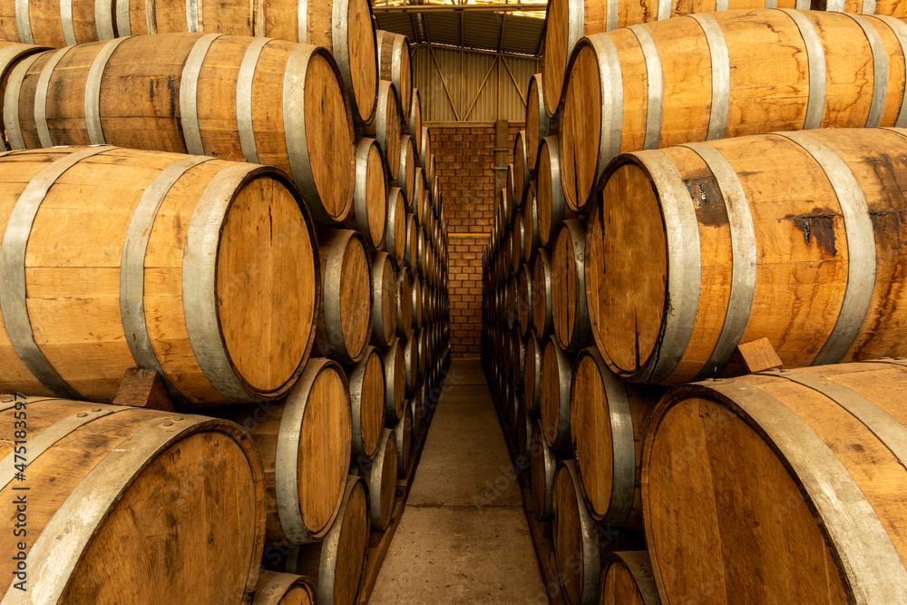 Wine barrels on old cellar Wine barrels on old cellar