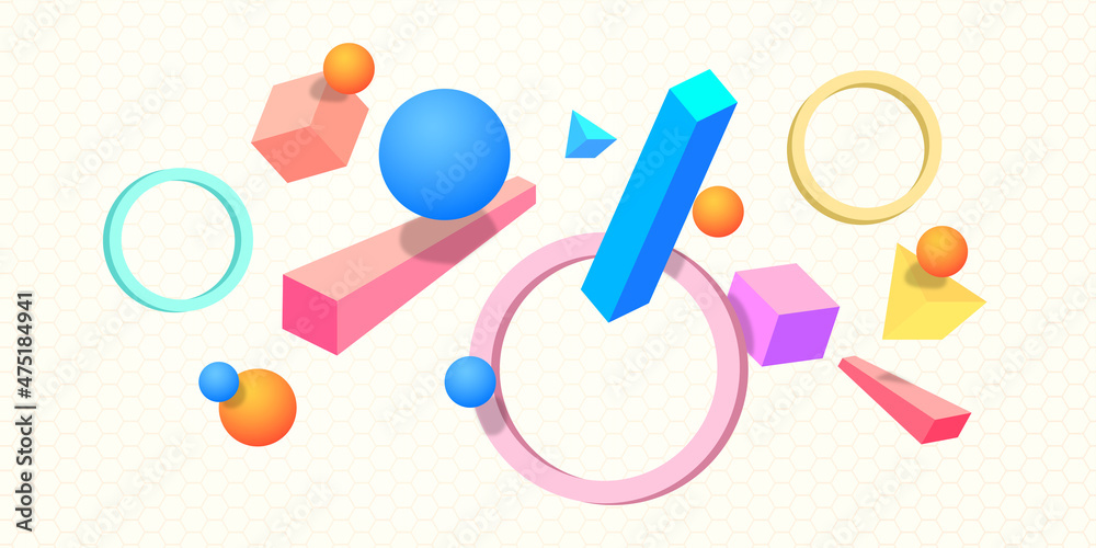 Colorful background with multiple objects Colorful background with multiple objects