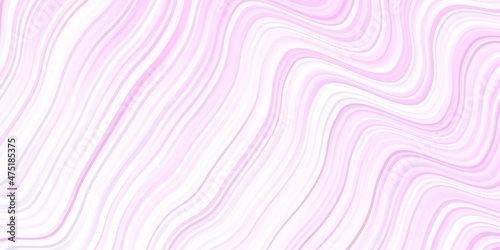 Light Purple  Pink vector background with bent lines.