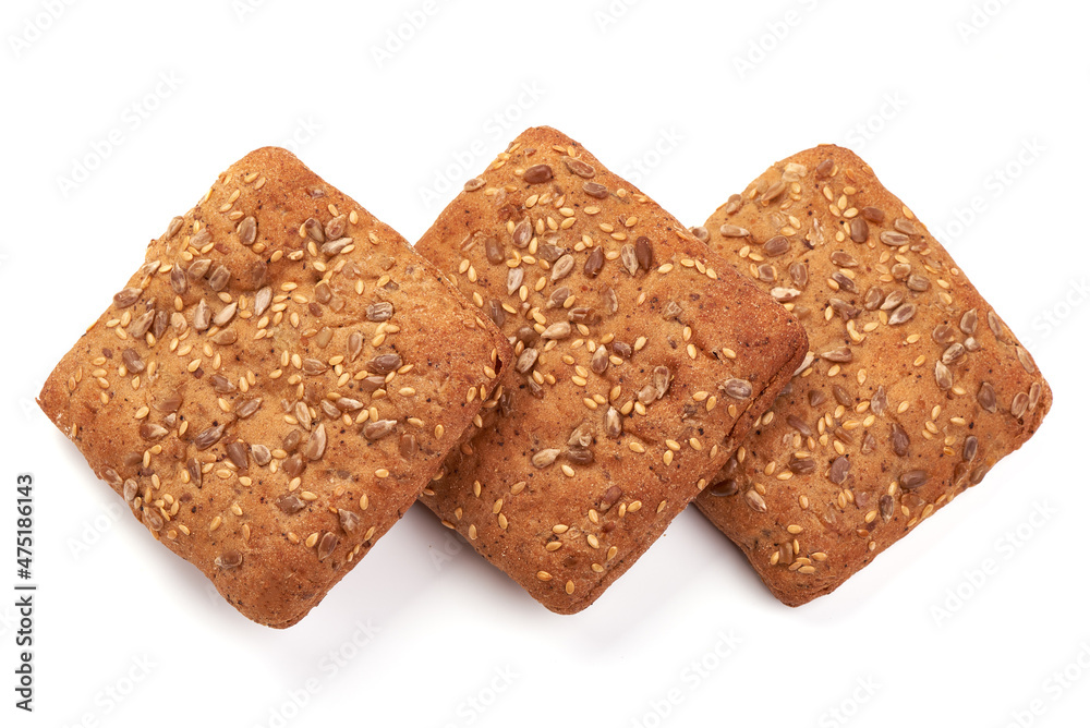 Wheat flour bun, isolated on white background. Wheat flour bun, isolated on white background.