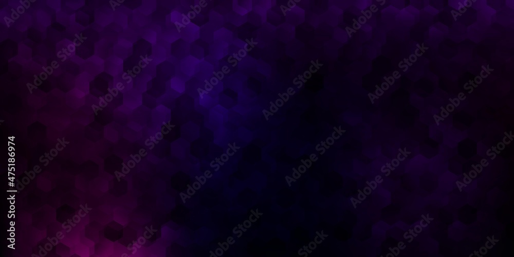 Dark purple, pink vector layout with shapes of hexagons. Dark purple, pink vector layout with shapes of hexagons.