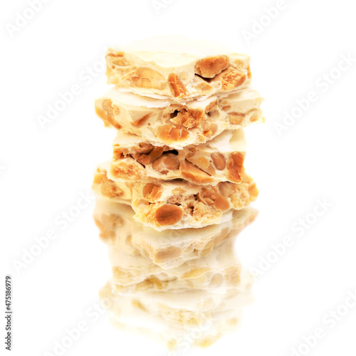 Turron of Alicante  traditional Spanish Christmas confection  isolated