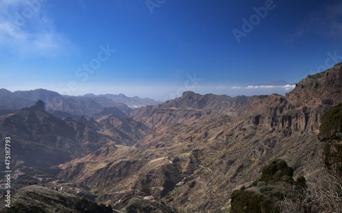 Gran Canaria, landscape of the central part of the island, Las Cumbres, ie The Summits, Caldera de Tejeda in geographical center of the island
