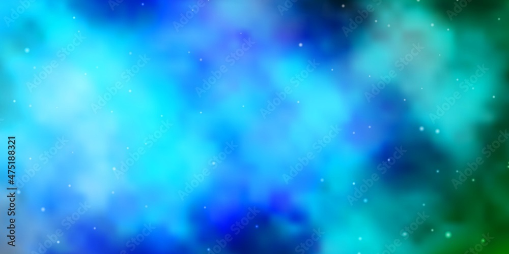 Fototapeta premium Light Blue, Green vector texture with beautiful stars.