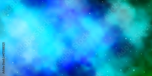 Light Blue  Green vector texture with beautiful stars.