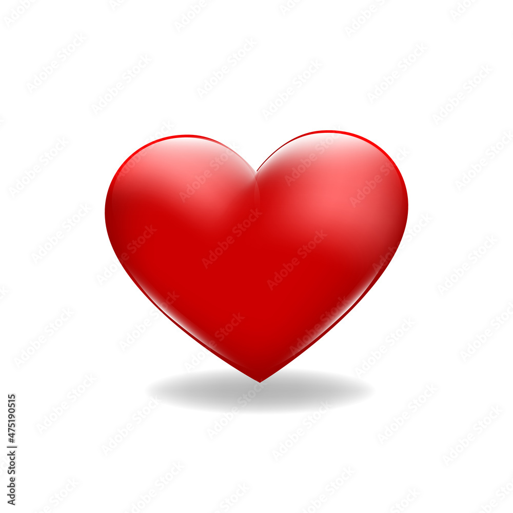 3d rendered heart isolated on white background