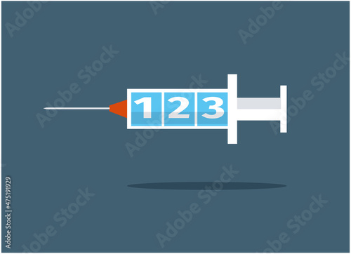 une troisième dose de vaccin est nécessaire pour une protection efficace contre le virus : Covid-19. Concept de 3ème rappel vaccinal contre le coronavirus photo