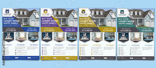New Real estate flyers 4 colors 
0.25 bleed,  photo