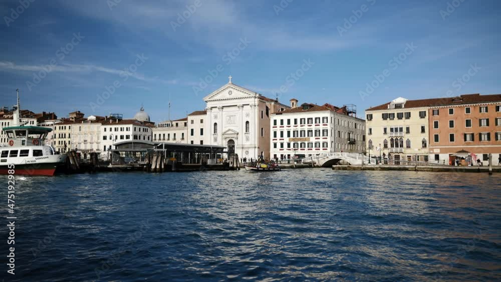Venice, Italy - Public transport in the Venice lagoon, Boat tour through the canals and historic monuments of the lagoon city Venice, Italy - Public transport in the Venice lagoon, Boat tour through the canals and historic monuments of the lagoon city