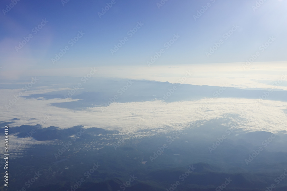 Obraz premium Scenery of aerial scape, view from airplane