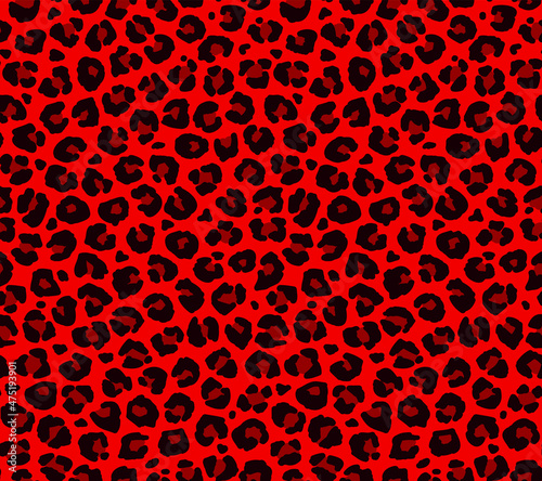 Seamless red jaguar fur pattern