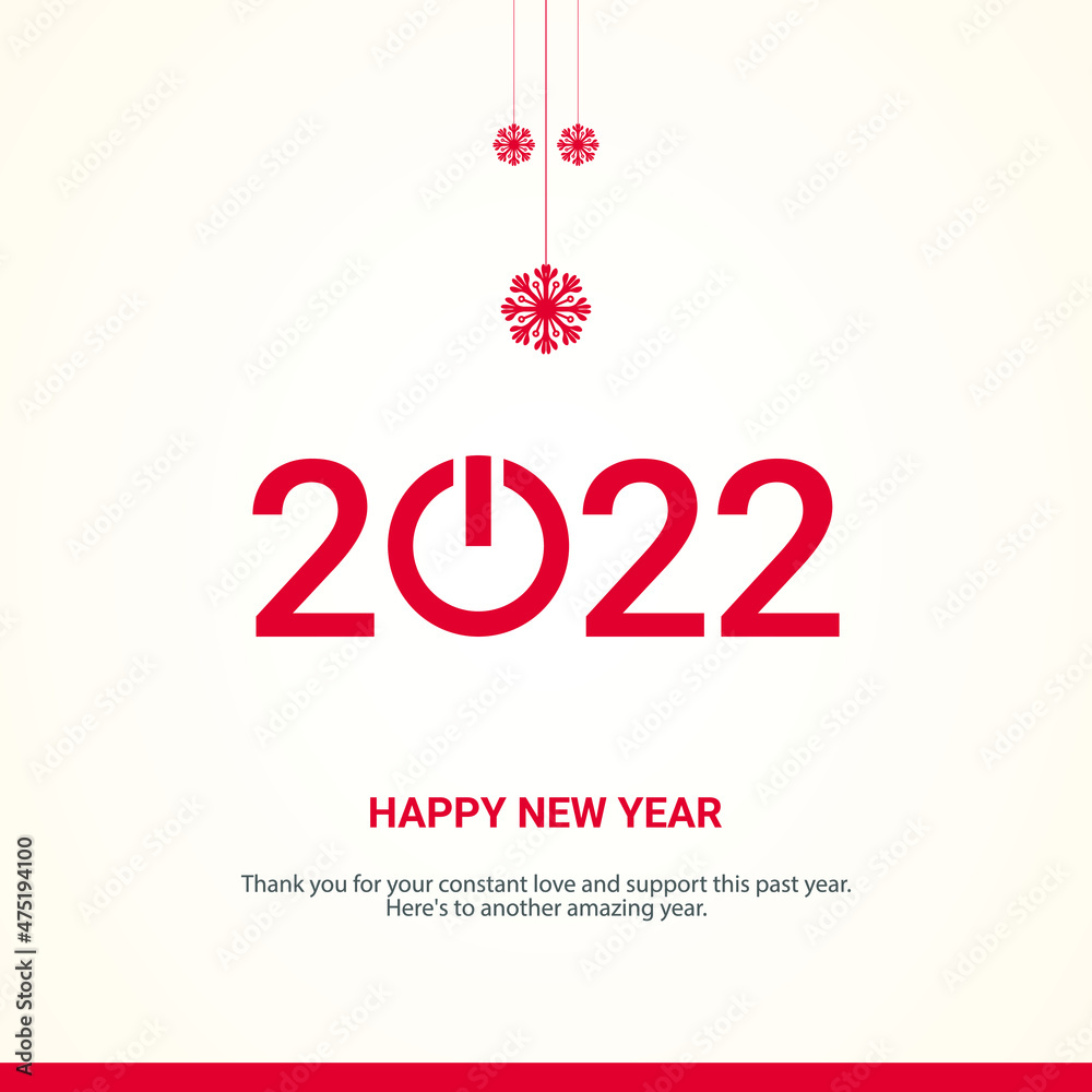 Happy New Year 2022. start button with 2022 idea design for banner