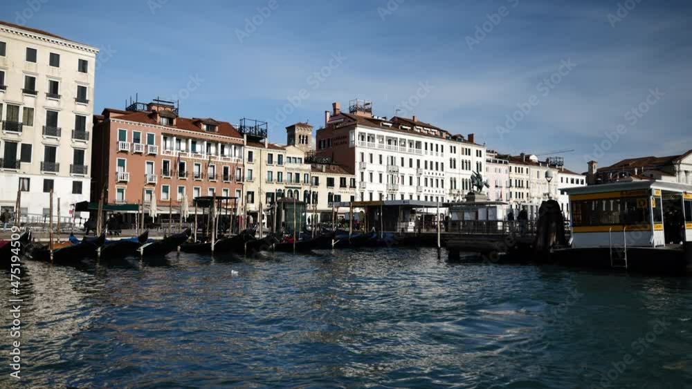 Venice, Italy - Public transport in the Venice lagoon, Boat tour through the canals and historic monuments of the lagoon city Venice, Italy - Public transport in the Venice lagoon, Boat tour through the canals and historic monuments of the lagoon city