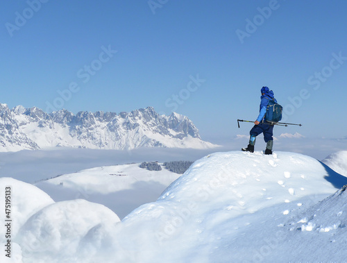 winter hiking, peak success and magnificent mountains, landscapes and nature