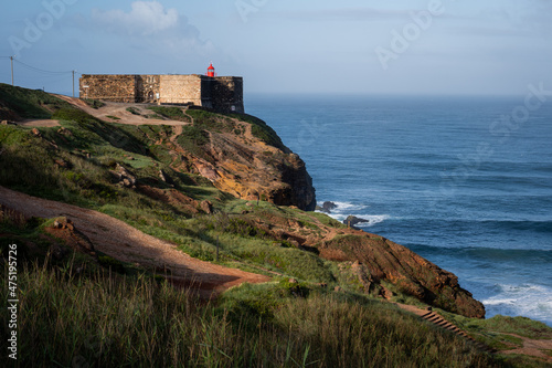 Beautiful shot of Nazare Fort of Sao Miguel Arcanjo, Portugal photo