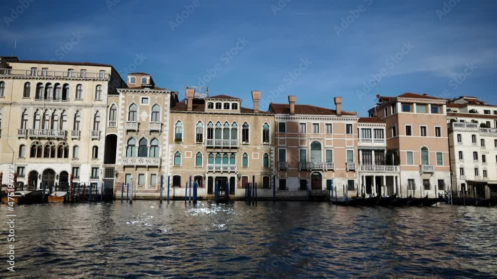 Venice, Italy - Public transport in the Venice lagoon, Boat tour through the canals and historic monuments of the lagoon city Venice, Italy - Public transport in the Venice lagoon, Boat tour through the canals and historic monuments of the lagoon city