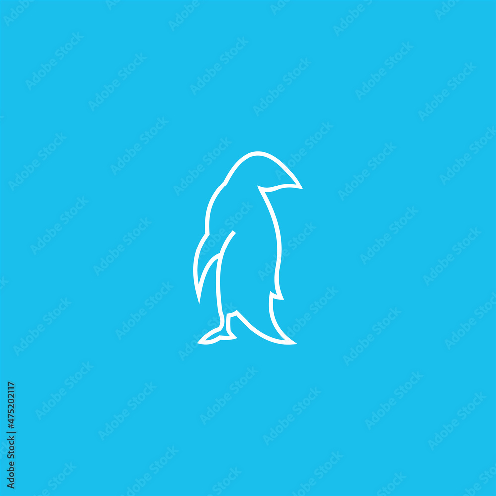 penguin logo vector template line art penguin logo vector template line art