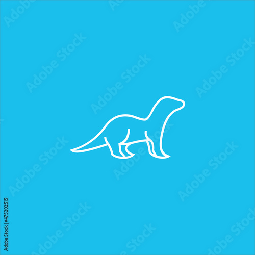 beaver logo vector template line art