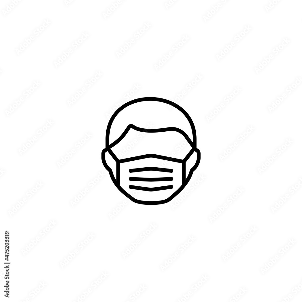 Man face with mask icon vector illustration