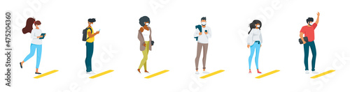 Vector flat style set of standing people
