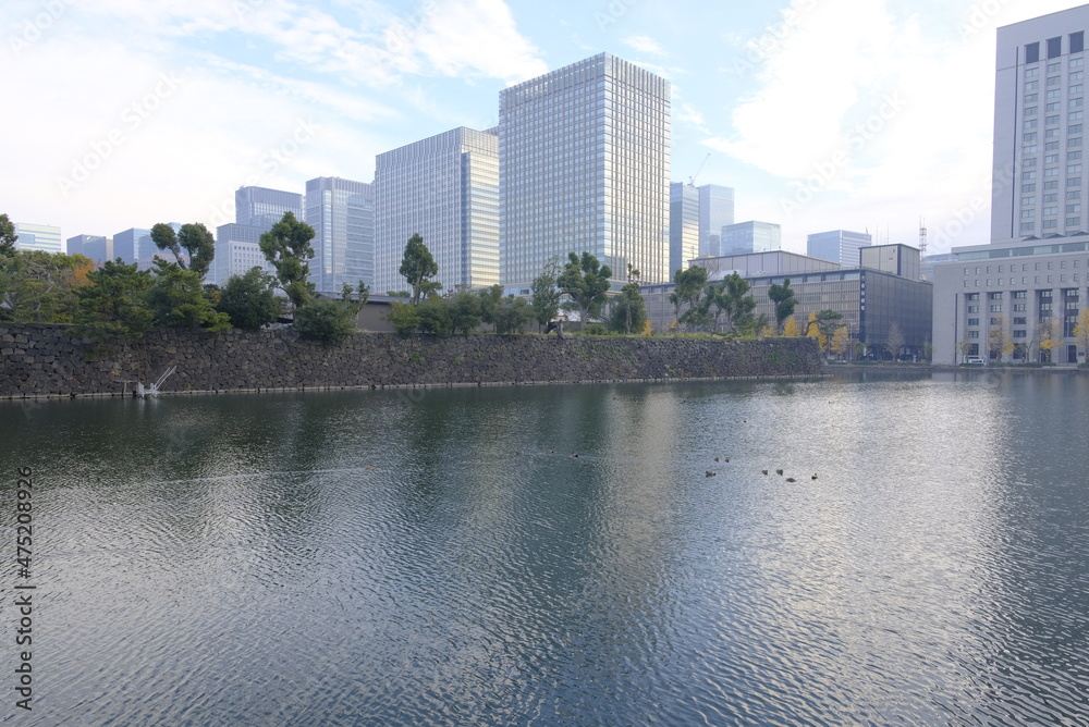 Imperial palace with moat, Tokyo, 12/12/2021