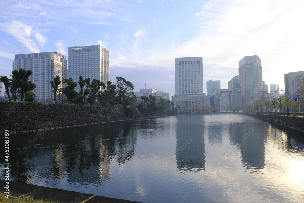 Imperial palace with moat, Tokyo, 12/12/2021
