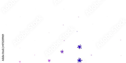 Light purple, pink vector texture with disease symbols.