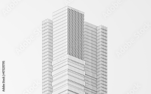 Urban building during the day, modular building,3d rendering.