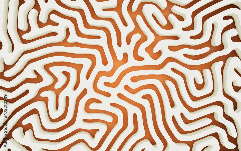 Abstract lines and curve lines, 3d rendering.