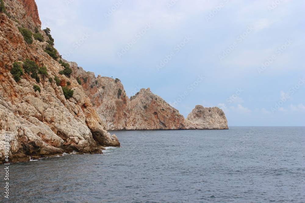 Rocky coast and sea. Seascape