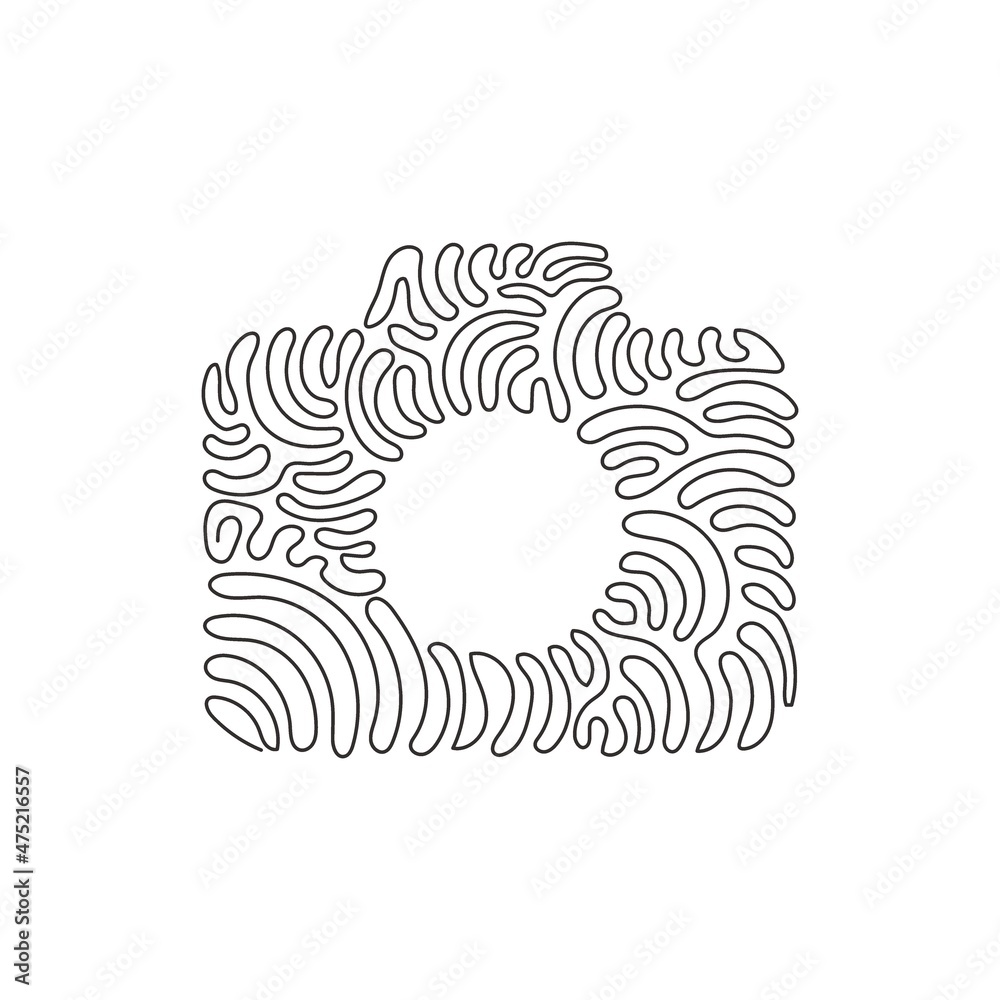 Single one line drawing camera linear icon, simple digital device flat ...
