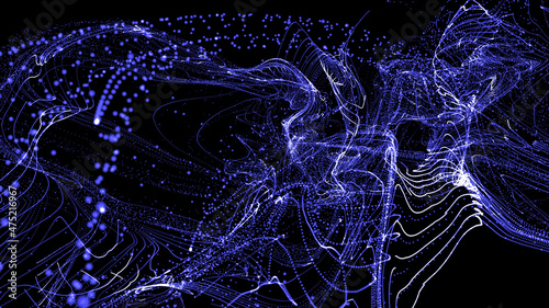 particles on a black background. dark abstract background with glowing particles 