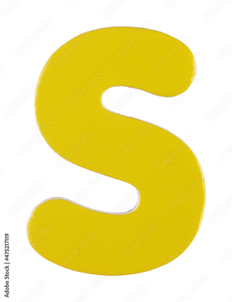 lower case s magnetic letter on white with clipping path lower case s magnetic letter on white with clipping path