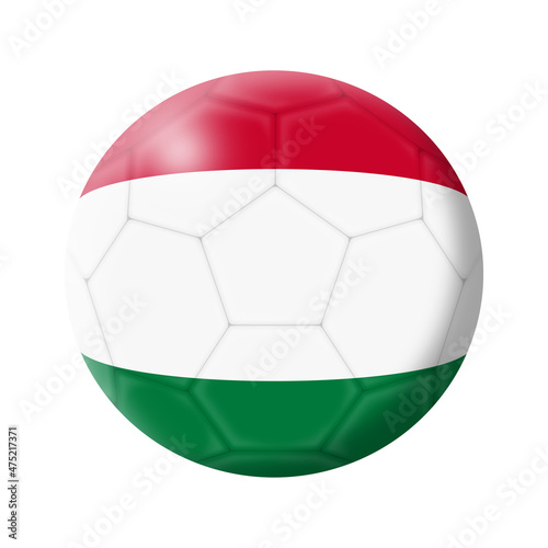 Hungary soccer ball football illustration on white with path