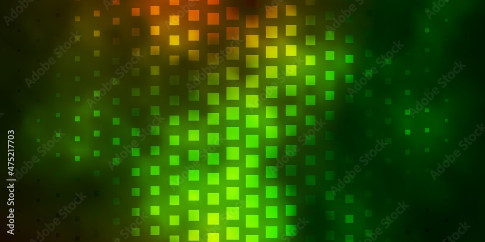 Dark Green, Yellow vector background with rectangles.