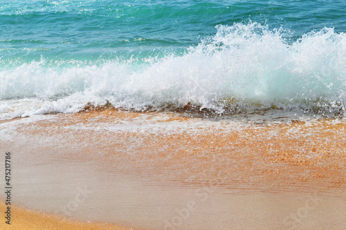 View of wave on the summer beach