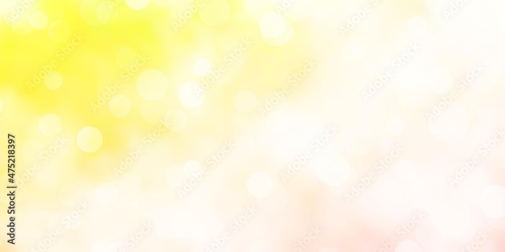 Light Orange vector background with bubbles.