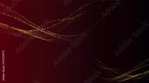 Luxury golden wave background with dark red and black color premium vectoral illustration for celebrate