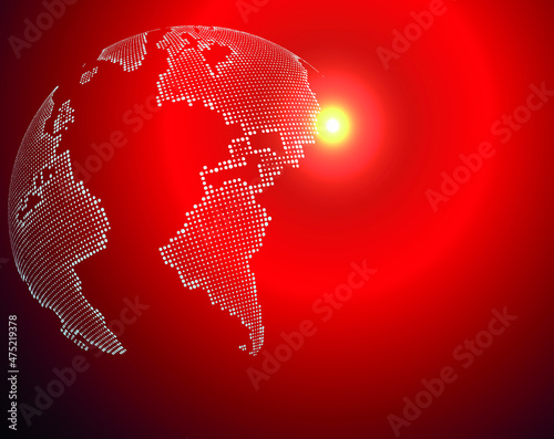 Detailed virtual planet earth Stock vector, Detailed virtual planet earth vectoral illustration