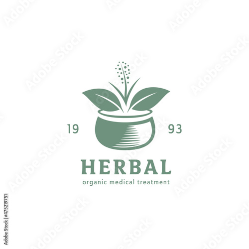 Herbal nature medical care medicine logo template