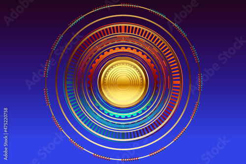 Futuristic Touch Screen User Interface Hud Isolated On Balck Background Stock vectoral Illustration