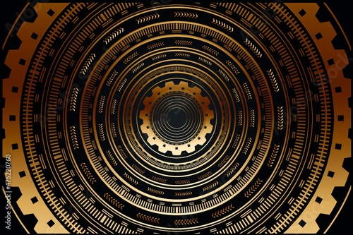 Futuristic Touch Screen User Interface Hud Isolated On Balck Background Stock vectoral Illustration