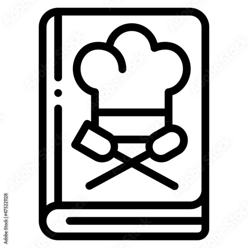 recipe book line icon